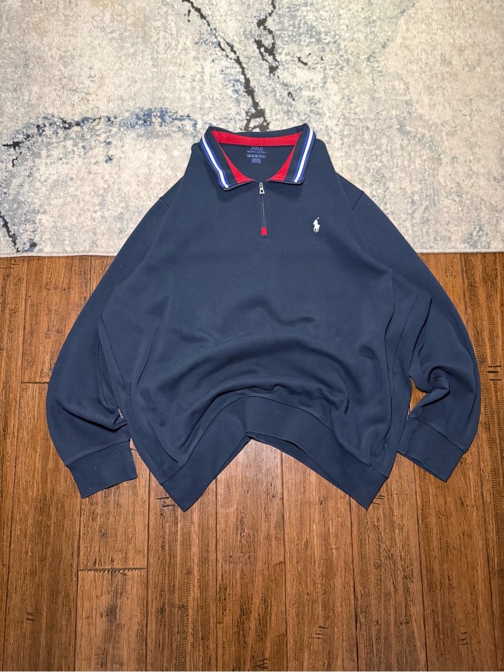 Polo Ralph Lauren Navy Quarter Zip Pullover – Size XXL